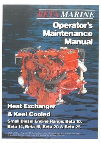 Beta Marine Small Diesel Engine BETA 10 14 16 20 25 Operators Manual