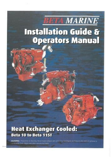 Beta Marine Small Diesel Engine BETA 85T 90 90T 10T 115T Operators Manual