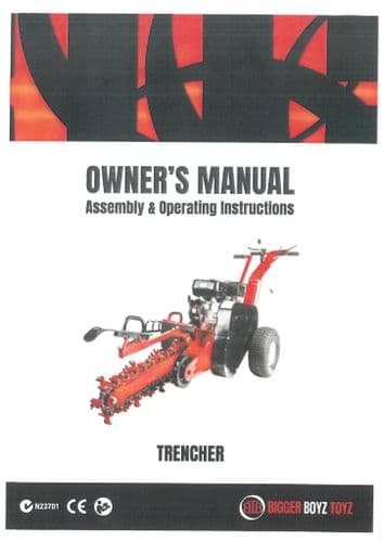Bigger Boyz Toyz Trencher Operators Manual