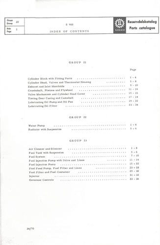 BM Volvo Combine S 900 Parts Manual