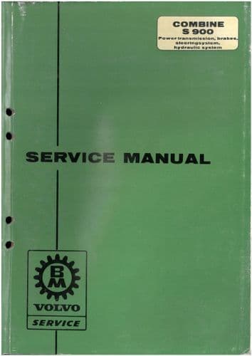 BM Volvo Combine S900 Power Transmission, Brakes Steering & Hydraulic System Workshop Service Manual