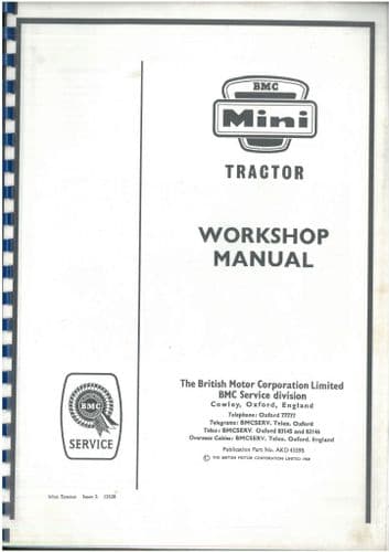 BMC Mini Tractor Workshop Service Manual