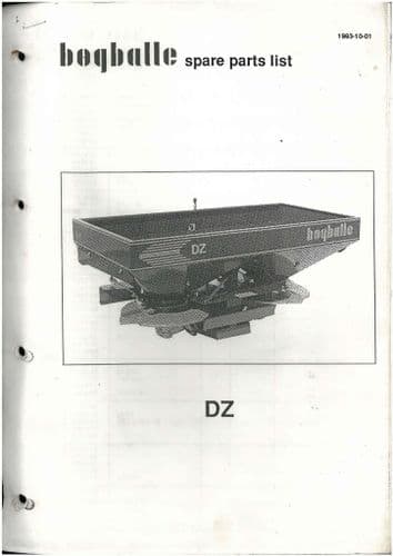 Bogballe Fertiliser Spreader DZ  Parts Manual