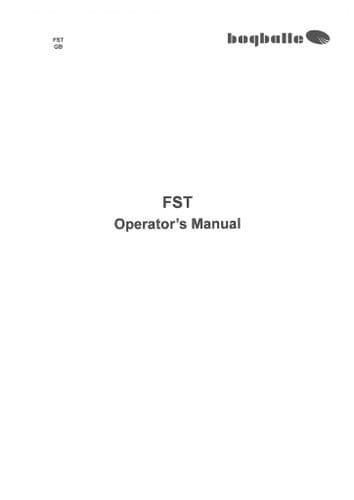 Bogballe Salt & Sand Spreader FST220 Operators Manual and Spreading Charts