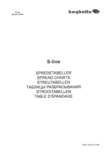 Bogballe Salt & Sand Spreader S-line Spreading Charts
