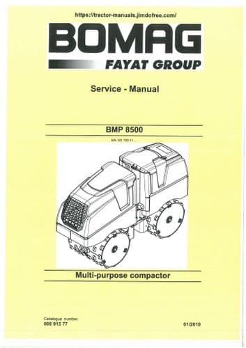 Bomag Multi Purpose Compactor BMP8500  Workshop Service Repair Manual BMP 8500