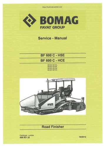 Bomag Road Finisher BF600C-HSE BF600C-HCE Workshop Service Manual