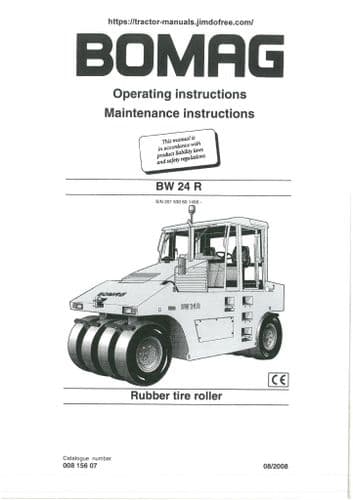 Bomag Rubber Tyre Roller BW24R Operators Manual BW 24 R