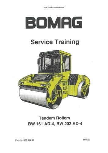 Bomag Tandem Roller BW161 AD-4 & BW202 AD-4 Operators Manual