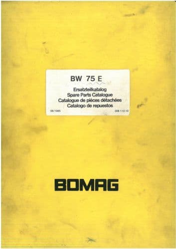 Bomag Tandem Vibrating Roller BW75E Parts Manual BW 75 E