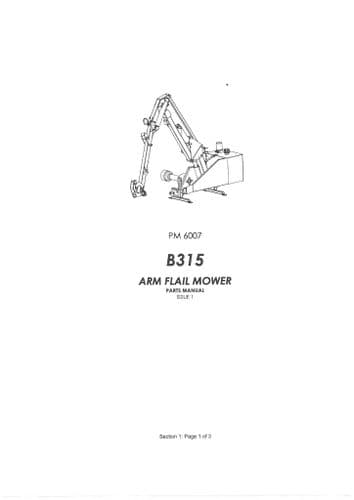 Bomford Arm Mower B315 Parts Manual