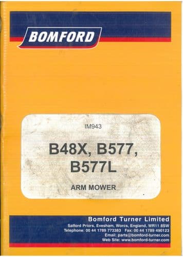 Bomford Arm Mower B48X B577 B577L Operators Manual