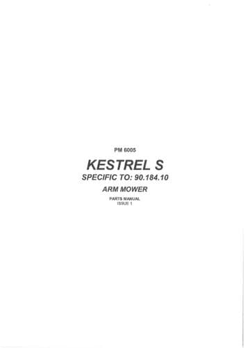 Bomford Arm Mower Kestrel S 90.184.10 Parts Manual