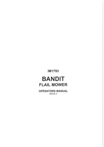 Bomford Bandit Flail Mower B2250 B1800 B1500 B1200 Operators Manual