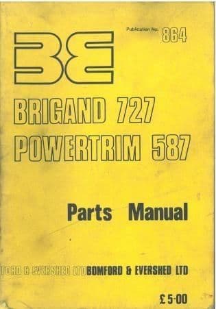 Bomford Brigand 727 & Powertrim 587 Hedgetrimmer Parts Manual