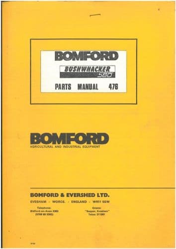 Bomford Bush Whacker 476 Parts Manual