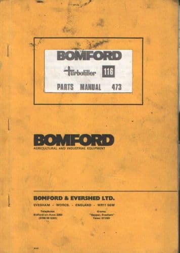 Bomford Cultivator Turbotiller 116 Parts Manual