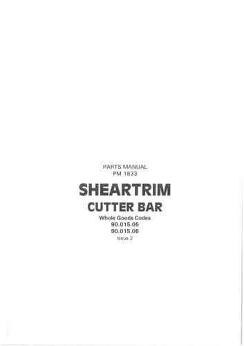 Bomford Cutter Bar Sheartrim Parts Manual