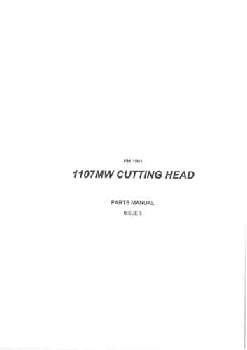 Bomford Cutting Head  1107MW Parts Manual