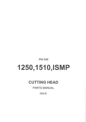 Bomford Cutting Head 1250 1510 ISMP Parts Manual