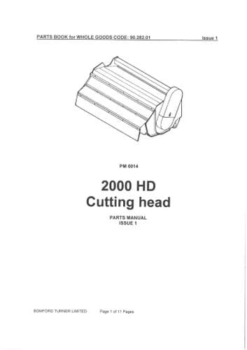 Bomford Cutting Head 2000 HD Parts Manual