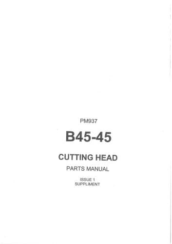 Bomford Cutting Head B45-45 Parts Manual