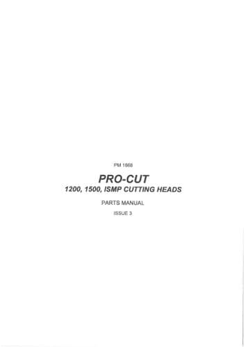 Bomford Cutting Head Pro-Cut 1200 1500 ISMP Parts Manual