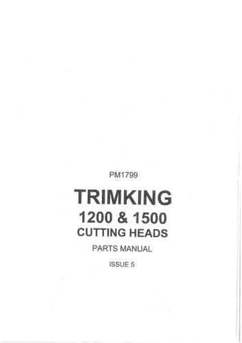 Bomford Cutting Head Trim King 1200 & 1500 Parts Manual