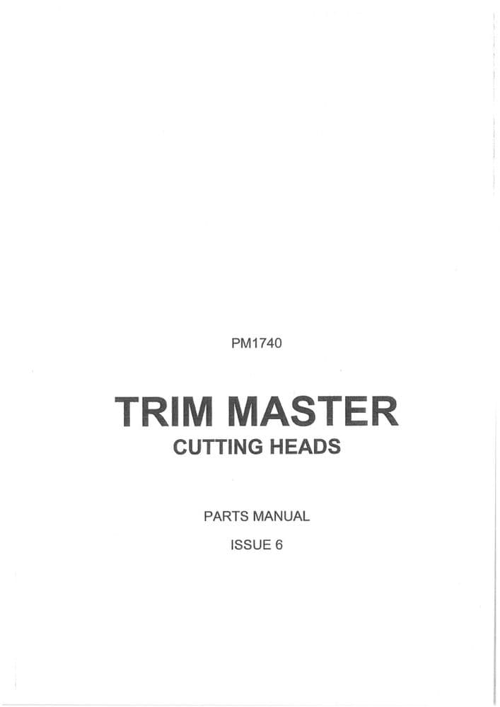 Bomford Cutting Head Trim Master Parts Manual