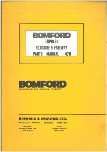 Bomford Express Reach & Flailtrim  Roadside & Freeway 470 Parts Manual