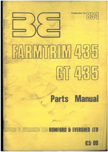 Bomford Farmtrim 435, GT435 Hedgetrimmer Parts Manual - ORIGINAL
