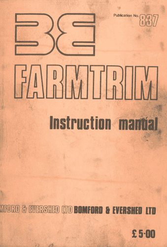 Bomford Farmtrim Operators Manual