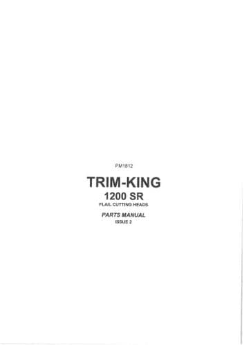 Bomford Flail Cutting Head Trim King 1200 SR Parts Manual
