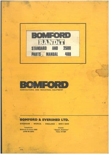Bomford Flail Mower Bandit - Standard & 2500 Parts Manual