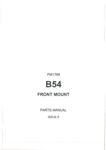Bomford Front Mount B54 Parts Manual