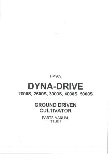 Bomford Ground Driven Cultivator Dyna-Drive 2000s 2600s 3000s 4000s 5000s Parts Manual