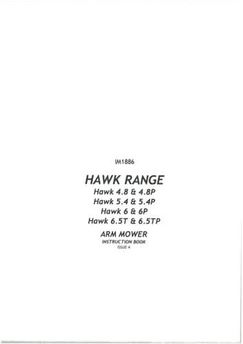 Bomford Hawk Two Arm Flail Mower 4.8 4.8P 5.4 5.4P 6 6P 6.5T 6.5TP Operators Manual