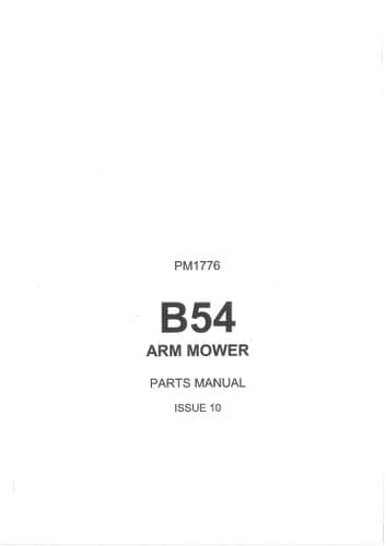 Bomford Hedge Trimmer Arm Mower B54 Parts Manual