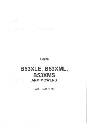 Bomford Hedge Trimmer B53XLE B53 XLM B53XMS Parts Manual