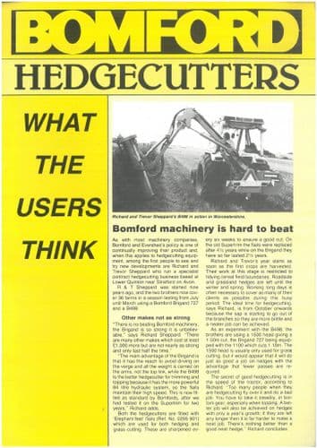 Bomford Hedgecutter Newsletter Brochure