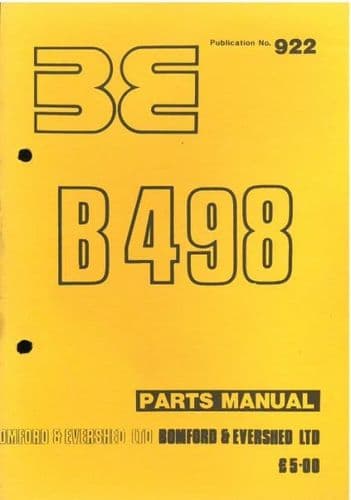 Bomford Hedgetrimmer B498 Parts Manual - B 498