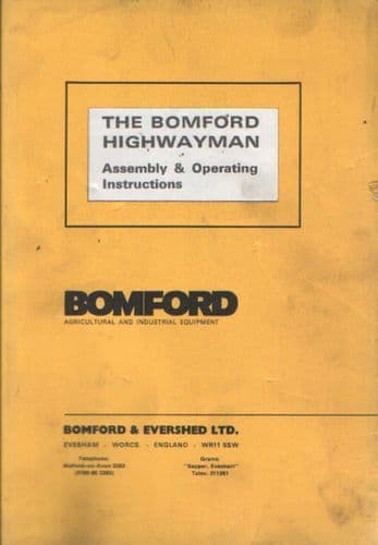Bomford Hedgetrimmer Highwayman Operators Manual