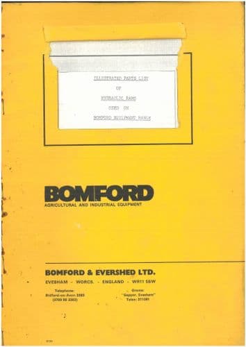 Bomford Hydraulic Rams  Parts Manual