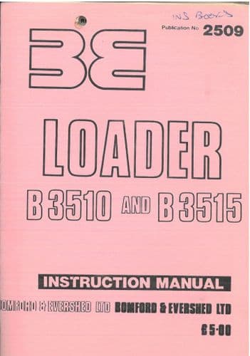 Bomford Loader B3510 & B3515 Operators Manual - B 3510 3515