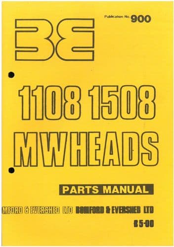Bomford MWHeads 1108 1508 MW Heads Parts Manual