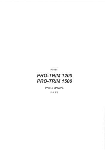 Bomford Pro-Trim 1200 & 1500 Parts Manual