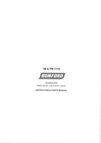 Bomford Roller Mower 1800 2400 Operators and Parts Manual