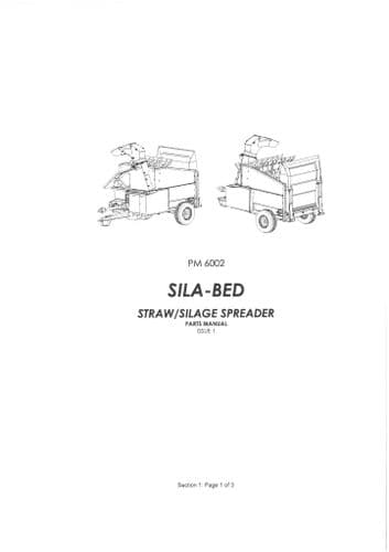 Bomford Straw & Silage Spreader Sila-Bed Parts Manual