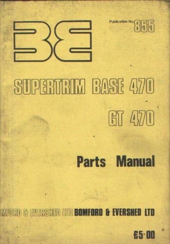 Bomford Supertrim Base 470, GT470 Hedgetrimmer Parts Manual