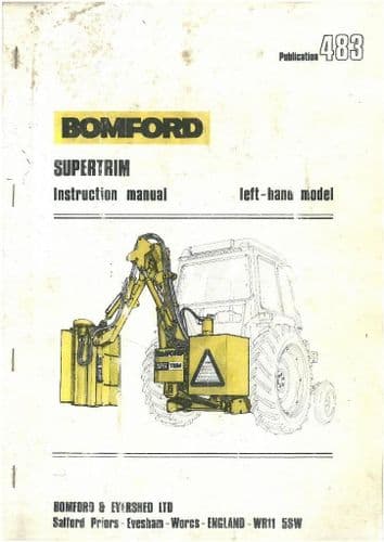 Bomford Supertrim Hedgetrimmer Operators Manual - Left Hand Model